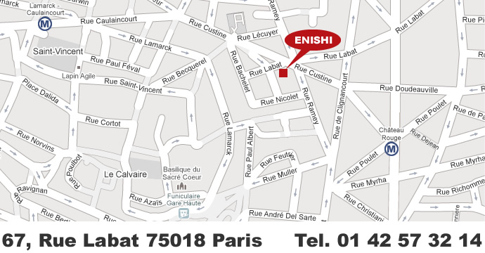 Restaurant Japonais ENISHI   67, Rue Labat 75018 Paris     Tel. 01 42 57 32 14